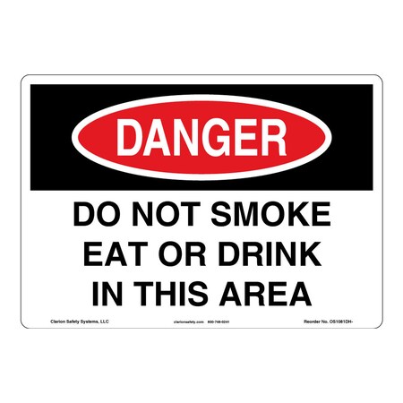 OSHA Compliant Danger/Do Not Smoke Safety Signs Indoor/Outdoor Flexible Polyester (ZA) 12 X 18